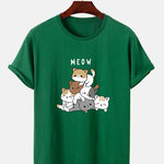 Cute Cat Print T-Shirt