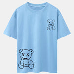 Bear line Print Drop Shoulder Oversize T-Shirt
