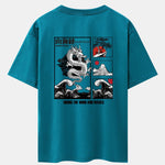 Dragon Landscape Back Print Drop Shoulder Oversize T-Shirt