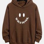 Smiley Face Slogan Print Relax Fit Hoodie