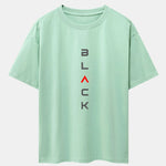 Black Print Drop Shoulder Oversize T-Shirt