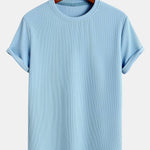 Muscle Fit Arc Hem Ribbed T-Shirt