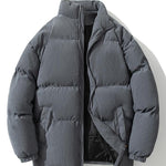 Funnel Neck Corduroy Puffer Coat