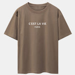 Paris Letter Print Dropped Shoulders Oversize T-Shirt