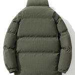 Funnel Neck Corduroy Puffer Coat