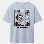 Dragon Landscape Back Print Drop Shoulder Oversize T-Shirt