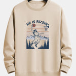 Jesus Plays Basketball Print Relax Fit Sweatshirt