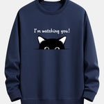 Cute Cat Slogan Print Relax Fit Sweatshirt