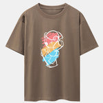 Graffiti Skateboard Bear Print Drop Shoulder Oversize T-Shirt