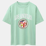 Los Angeles Coat Of Arms Print Drop Shoulder Oversize T-Shirt