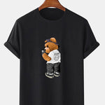 Selfie Bear Print Print T-Shirt