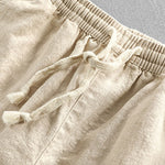 Linen Look Short Sleeve Stand Collar Shirt & Linen Cotton Blend Cropped Pants