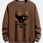 Angry Cat Print Relax Fit Sweatshirt