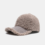 Solid Color Teddy Plush Baseball Cap