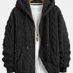 Geometric Jacquard Zip Up Teddy Hoodie