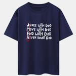 Circled Slogan Print Drop Shoulder Oversize T-Shirt