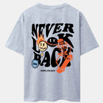 Skeleton Slogan Back Print Drop Shoulder Oversize T-Shirt