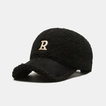 3 Pieces Plush Winter Warm Letter Baseball Cap