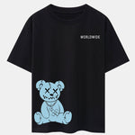 Worldwide Bear Print Drop Shoulder Oversize T-Shirt