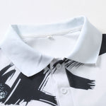Brushstroke Print Polo Shirt