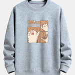 Carton Cat Print Relax Fit Sweatshirt