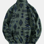 Quarter Zip Aztec Print Teddy Sweatshirt