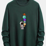 Long Sleeve Planet Astronaut Print Cotton T-Shirt