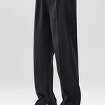 Slit Hem Pleated Trousers