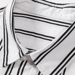 Linen Look Striped Button Up Shirt