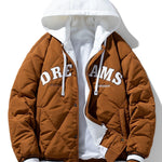 2 in 1 Quilted Hooded Baseball Jacket