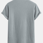 Knitted Waffle Arc Hem T-Shirt