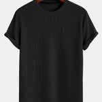 Muscle Fit Arc Hem Ribbed T-Shirt