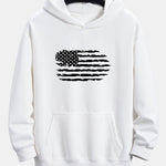 American Flag Print Relax Fit Hoodie