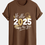 Regular Fit New Year 2025 Print Cotton T-Shirt