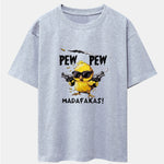 PEW PEW MADAFAKAS Chicken Print Drop Shoulder Oversize T-Shirt