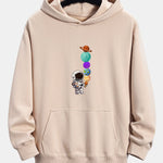 Planet Astronaut Print Relax Fit Hoodie