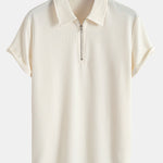 Muscle Fit Ribbed Half Zip Polo & Shorts