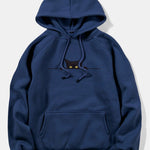 Black Cat Print Hoodie