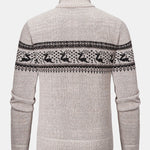 Elk Print Quarter Zip Sweater