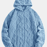 Geometric Jacquard Teddy Fleece Hoodie