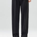 Slit Hem Pleated Trousers