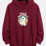 Ghost Slogan Print Relax Fit Hoodie