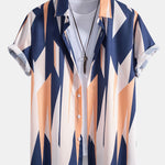 Geometry Print Button Up Shirt