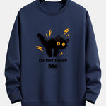 Angry Cat Print Relax Fit Sweatshirt