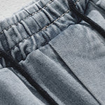 Elastic Waist Relax Fit Straight Leg Cargo Jeans