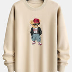 Cool Style Bear Print Relax Fit Sweatshirt