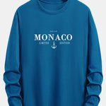 Long Sleeve Monaco Slogan Print Cotton T-Shirt