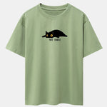 Not Today Black Cat Print Drop Shoulder Oversize T-Shirt