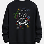 Bear On Vacation Print Relax Fit Sweatshirt