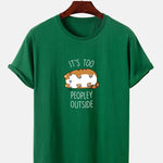 Sleepy Cat Print T-Shirt